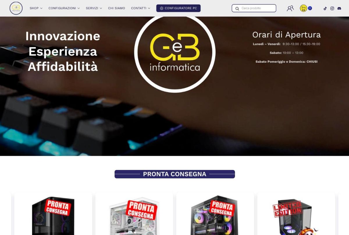 Sito web GEB Informatica realizzato da Tastiere Digitali