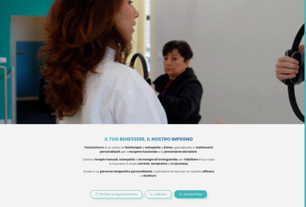 Sito web FisioCentrum Roma realizzato da Tastiere Digitali