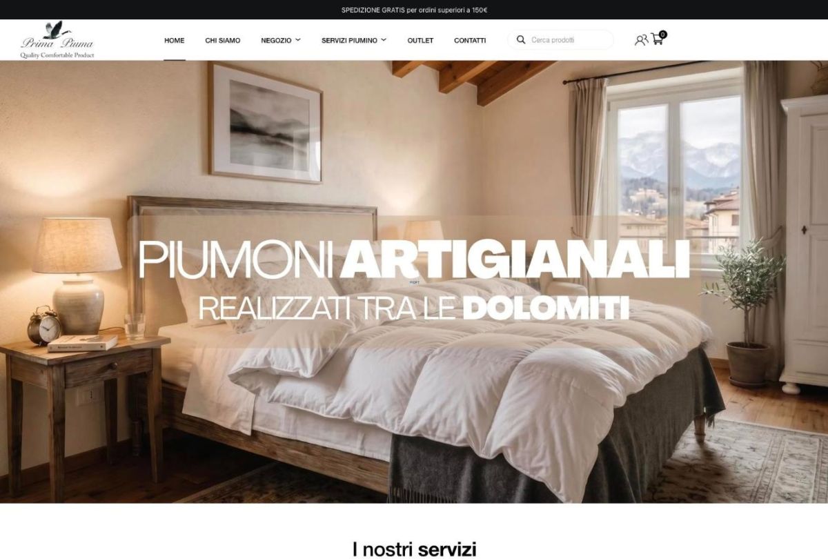 Sito web Prima Piuma realizzato da Tastiere Digitali